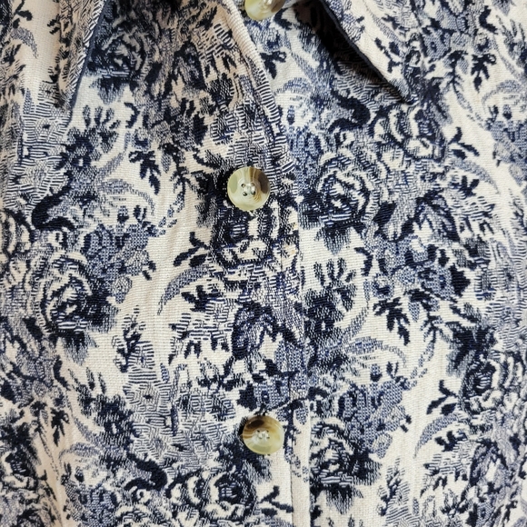 Lemon Grass Womens Tapestry Jacket Dark navy/white Size Large - Picture 3 of 10